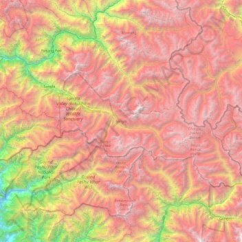 Sangla topographic map, elevation, terrain