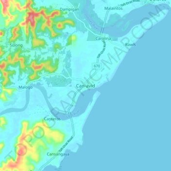 Can-avid topographic map, elevation, terrain