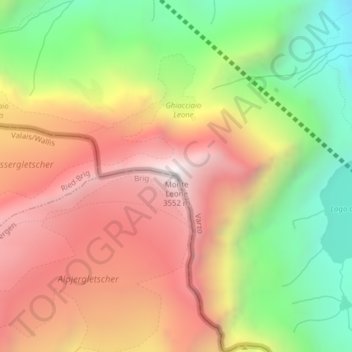 Monte Leone topographic map, elevation, terrain