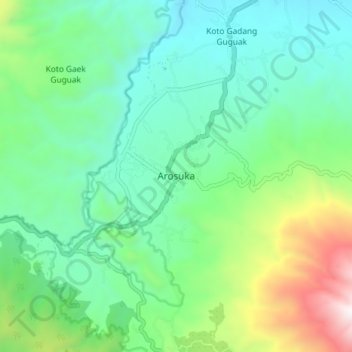 Arosuka topographic map, elevation, terrain