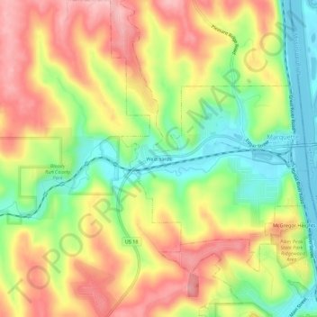 West Yards topographic map, elevation, terrain