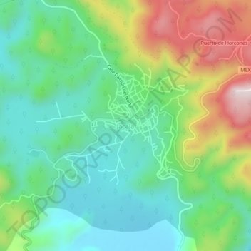 Jacala topographic map, elevation, terrain