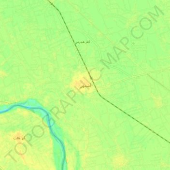 Ashmoun topographic map, elevation, terrain