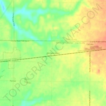 Mechanicsburg topographic map, elevation, terrain