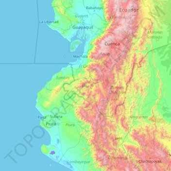 Loja topographic map, elevation, terrain