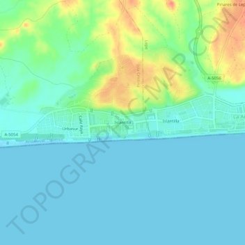 Islantilla topographic map, elevation, terrain
