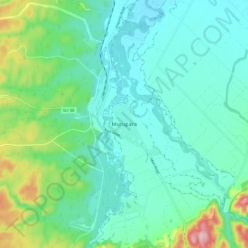 Murupara topographic map, elevation, terrain