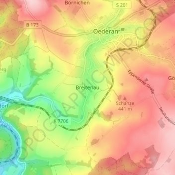 Breitenau topographic map, elevation, terrain