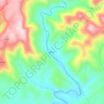 Kibler topographic map, elevation, terrain