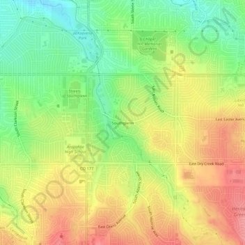 Southglenn topographic map, elevation, terrain