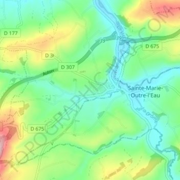 Les Hauts Vents topographic map, elevation, terrain