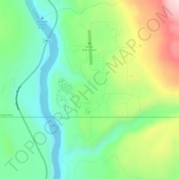 Denali view topographic map, elevation, terrain