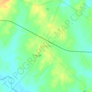 Cat Spring topographic map, elevation, terrain