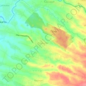 Polokarto topographic map, elevation, terrain