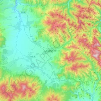Gheorgheni topographic map, elevation, terrain
