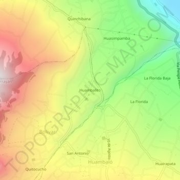 Huambalito topographic map, elevation, terrain