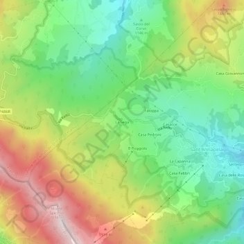 La Sega topographic map, elevation, terrain