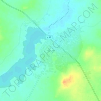 Manni topographic map, elevation, terrain