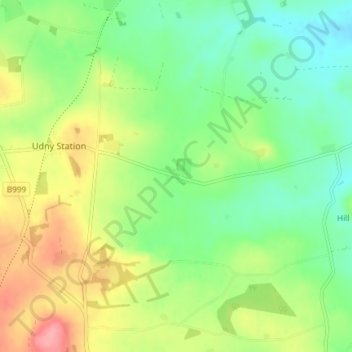 Cultercullen topographic map, elevation, terrain