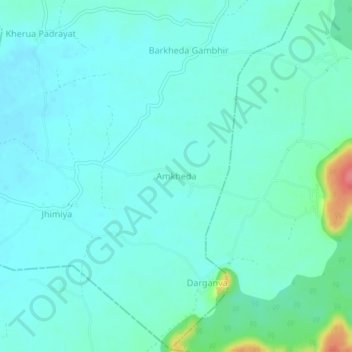 Amkheda topographic map, elevation, terrain