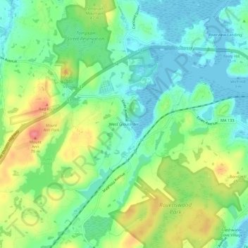 West Gloucester topographic map, elevation, terrain