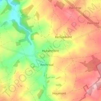 Hubermont topographic map, elevation, terrain
