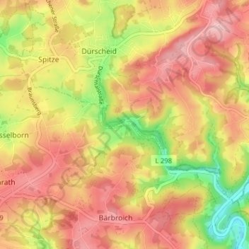 Broichhausen topographic map, elevation, terrain