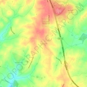 Dayton topographic map, elevation, terrain