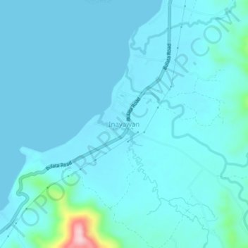 Inayawan topographic map, elevation, terrain