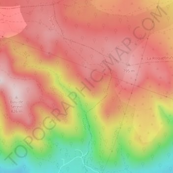 Les Bassets topographic map, elevation, terrain