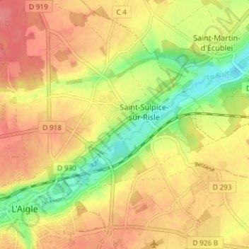 Les Haies topographic map, elevation, terrain