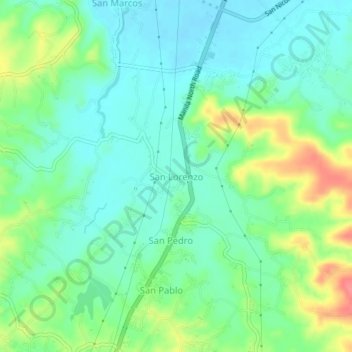 San Lorenzo topographic map, elevation, terrain