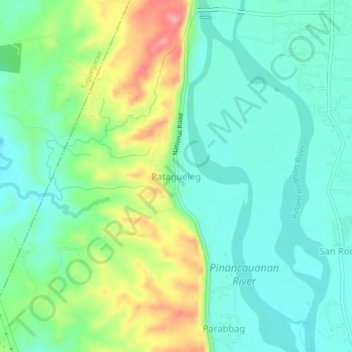 Patagueleg topographic map, elevation, terrain