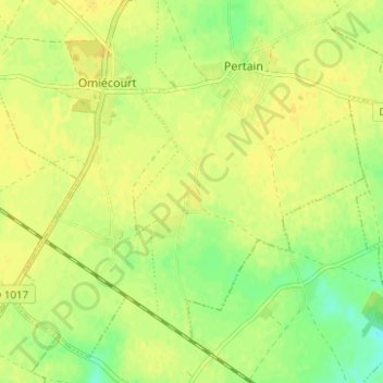 Berseaucourt topographic map, elevation, terrain