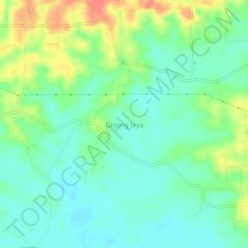 Gisting Jaya topographic map, elevation, terrain