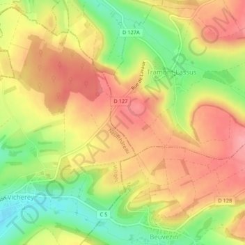 Longs Sillons topographic map, elevation, terrain