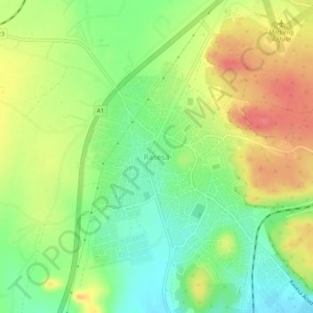 Rasesa topographic map, elevation, terrain