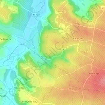 Fonvielle topographic map, elevation, terrain