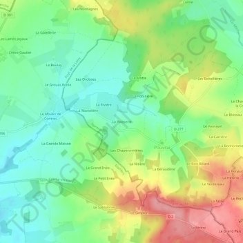 La Palaserie topographic map, elevation, terrain