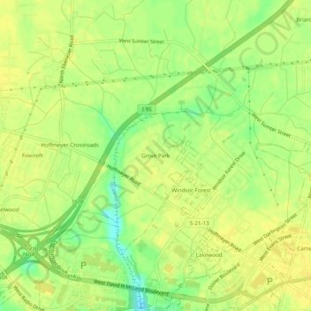Grove Park topographic map, elevation, terrain