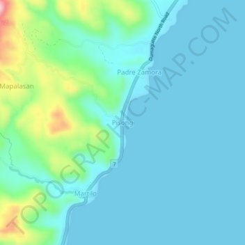 Pisong topographic map, elevation, terrain