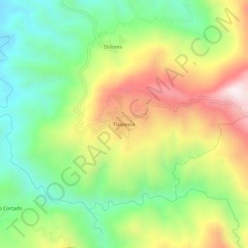 Tlalpexco topographic map, elevation, terrain
