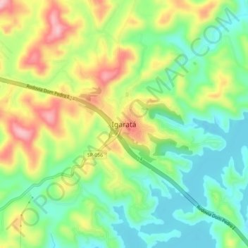 Igaratá topographic map, elevation, terrain