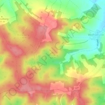 Bannberg topographic map, elevation, terrain