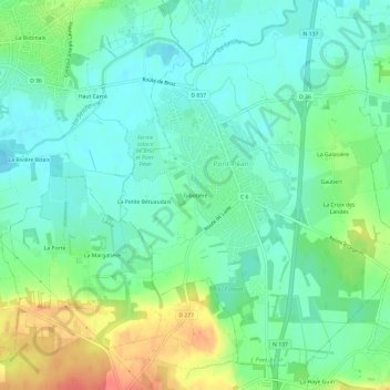 Gibotière topographic map, elevation, terrain