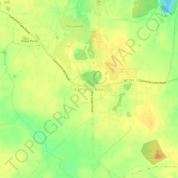 Catherine Lake topographic map, elevation, terrain