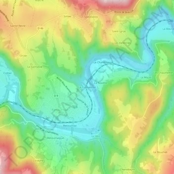Le Trignadour topographic map, elevation, terrain