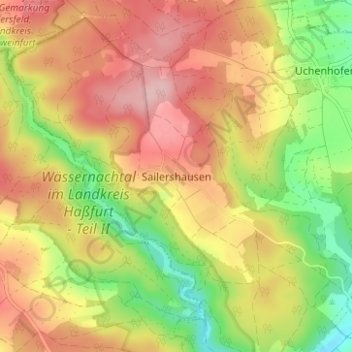 Sailershausen topographic map, elevation, terrain