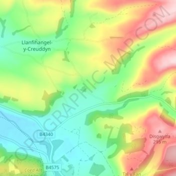 Cnwch Coch topographic map, elevation, terrain
