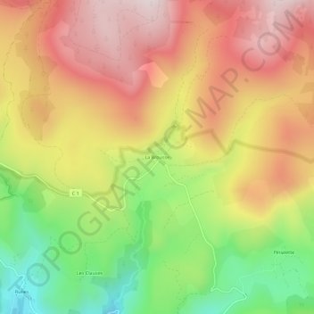 La Brousse topographic map, elevation, terrain